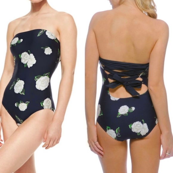 Juicy Couture Other - Juicy Couture Navy Camellia Bandeau One Piece